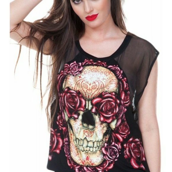 Jawbreaker Tops - ⚘💀Jawbreaker skull and roses top💀⚘